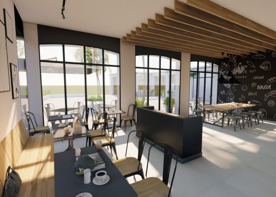 Even a small project can have a big potential and this is exactly the case. Coffee shop/ Artisan bakery this new concept is a fifth store (all designed by E-STUDIO) of a brand new New Caledonian franchise (l’Atelier Gourmand- Group Dang) that will exports itself all around the South Pacific.
